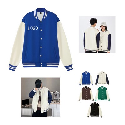 Relaxed Fit Cotton Baseball Jacket