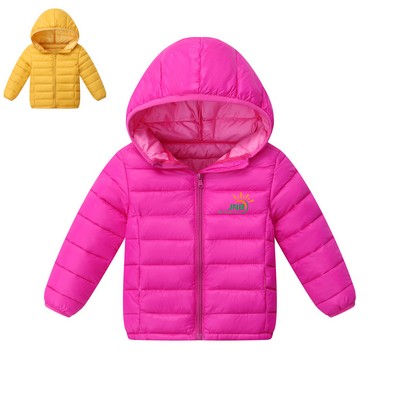 Children's Hooded Puffer Jacket Warm Comfortable Winter