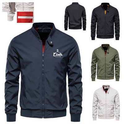 Streetwear Zip Pocket Bomber Jacket