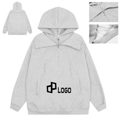 Women'S Half-Zip Double-Collar Hoodies