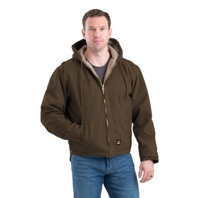 Berne Men's Heartland Washed Hooded Sherpa Lined Work Coat