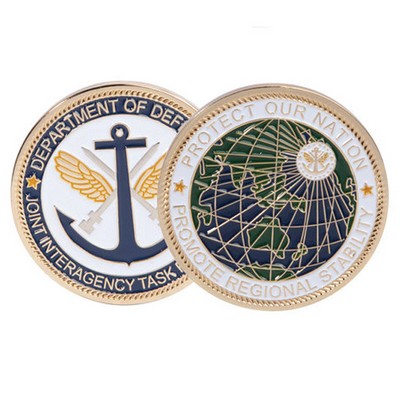 2.75" Challenge Coin - Brass (4 Colors on 1 Side)
