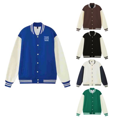 Cardigan Color-matched Baseball Uniform