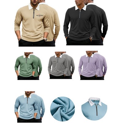 Men's Quarter Zip Waffle Pullover